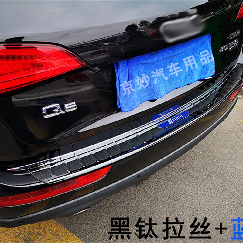 适用于奥迪Q5后护板Q5L后杠饰条踏板Q7Q2L Q3L尾门装饰不锈钢亮条