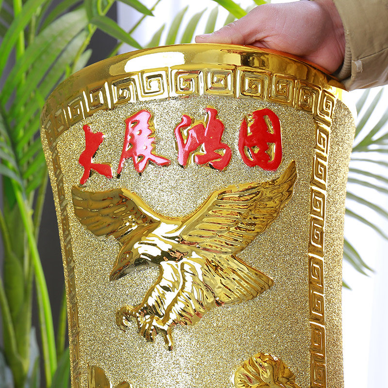 金色高筒陶瓷花盆特大号一帆风顺发财树金钱树室内客厅办公室包邮