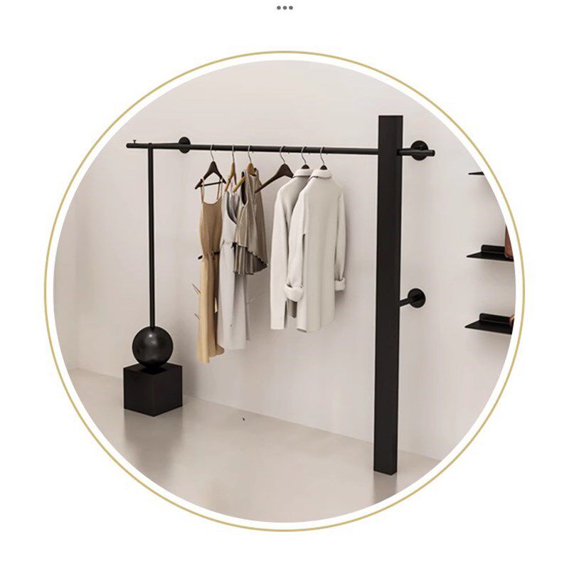 服装店展示架网红简约货架男女童装上墙壁挂陈列道具落地式黑色
