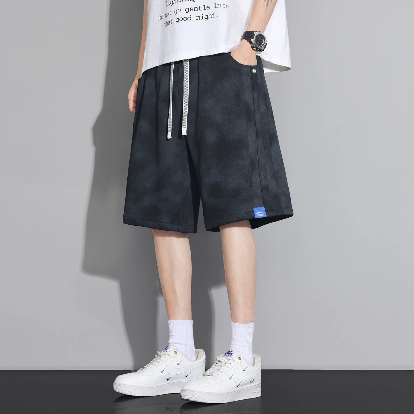 大码美式短裤男夏季直筒五分裤子图片