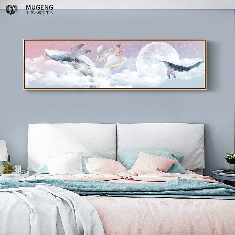 定做公主温馨壁画装饰画孩子儿童房间简约床头女生挂画背景墙卧室