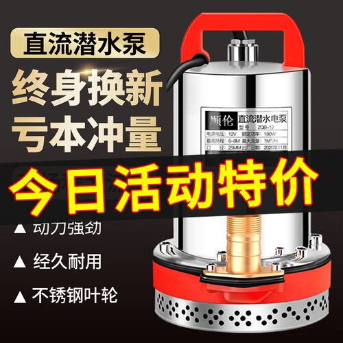直流潜水泵12V24V抽水泵48V60V家用电瓶电动车小型农用灌溉抽水机
