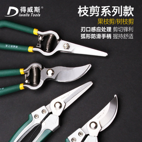 得威斯园艺剪刀园林刀剪园丁剪花枝修树枝多功能果枝修花修枝剪刀