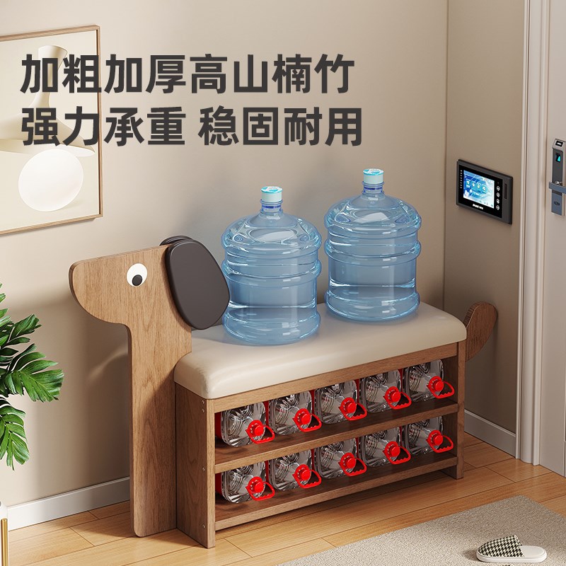 小狗换鞋凳家用门口可坐可收纳鞋柜坐凳一体穿鞋凳进门凳可爱创意