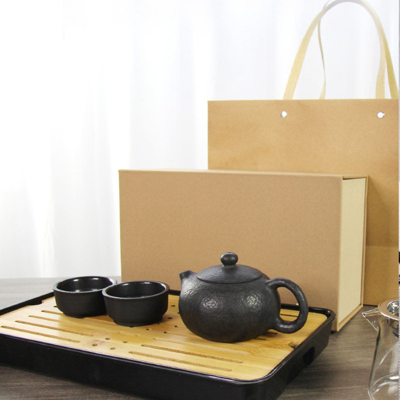 安化天然纯手工雕刻冰碛岩茶壶原石壶泡茶具套装家用养生非紫砂壶