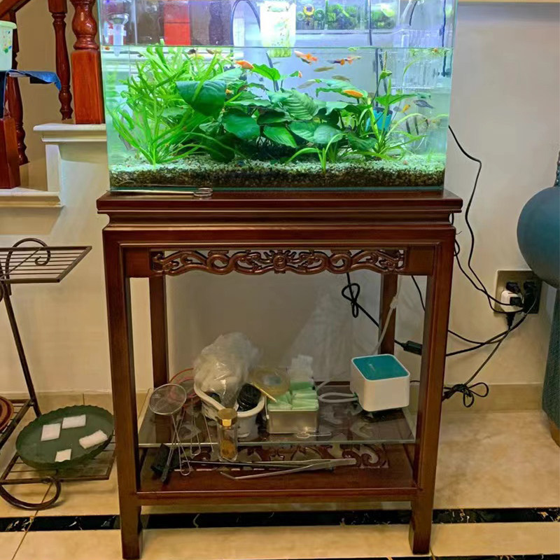 实木花架鱼缸架仿古盆景架客厅阳台中式花盆架多层置物架边几落地