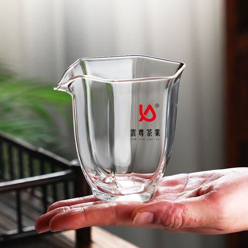 功夫茶具公道杯定制logo印字茶漏加厚耐热茶海分茶器刻字过滤茶杯