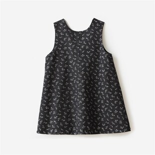 韩风 软牛仔儿童叠穿背心裙子女童碎花牛仔连衣裙中童春秋款童装