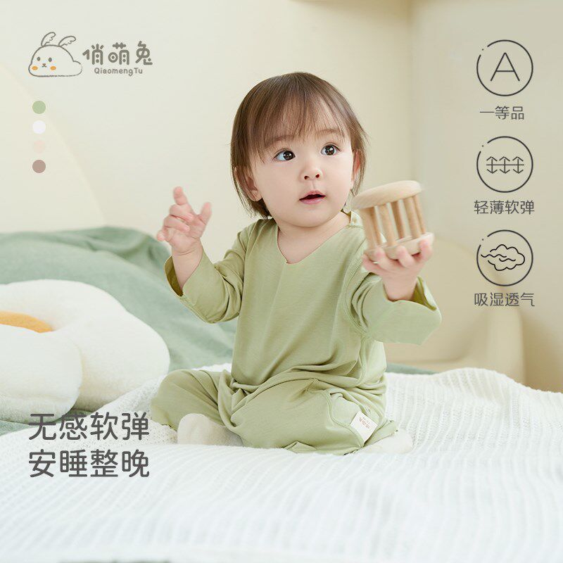 俏萌兔婴儿睡衣薄款宝宝睡袋婴幼儿睡袍新生儿春夏连体衣空调衣服