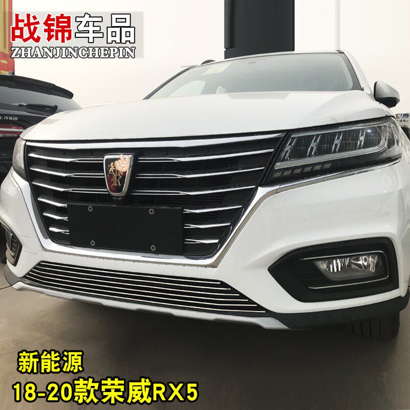 荣威RX5新能源中网外观改装 前脸专用配件汽车前杠防虫网装饰亮条
