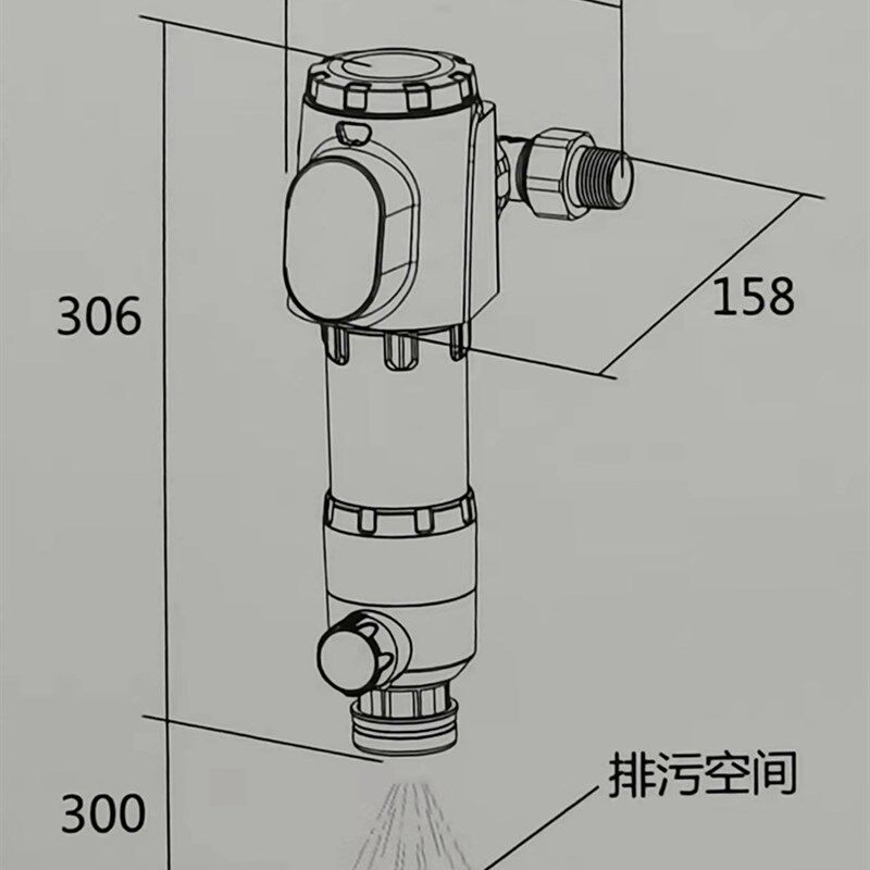 倍世康S7前置过滤器万向安装带水压表