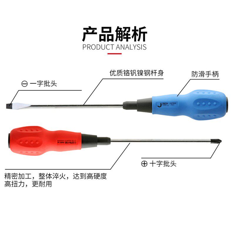 捷科螺丝刀套装9件软柄十字一字带磁性起子组维修批头大扭力ST-9S