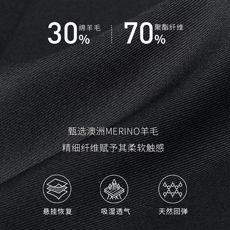 吉约蒙双排扣羊毛西服套装男黑色商务正装修身西装男新郎结婚礼服