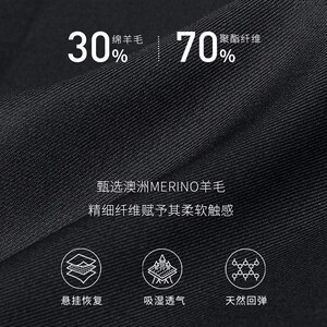 吉约蒙双排扣羊毛西服套装男黑色商务正装修身西装男新郎结婚礼服