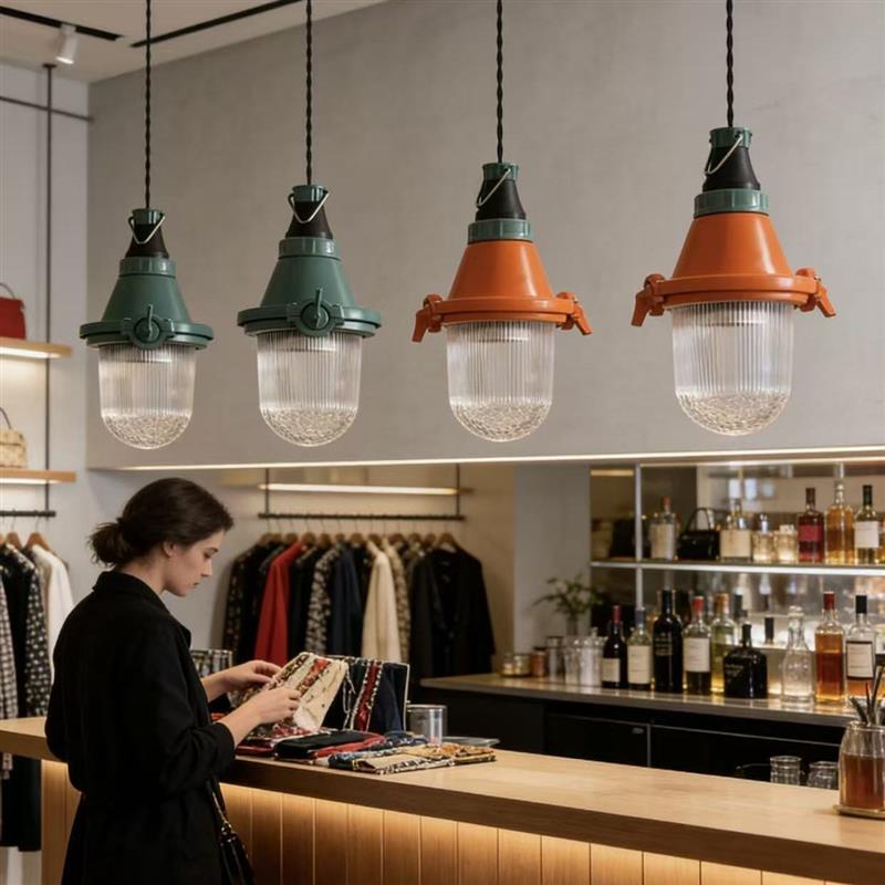 wuone灵光逸创复古工业风格铝材玻璃吊灯咖啡厅餐厅酒吧老式灯具