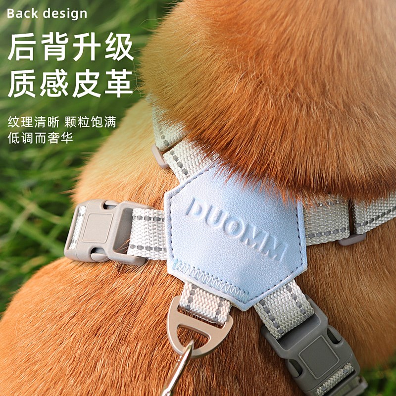 柯基狗狗牵引绳中小型犬背心式遛狗绳柴犬法斗狗链子可调节胸背带