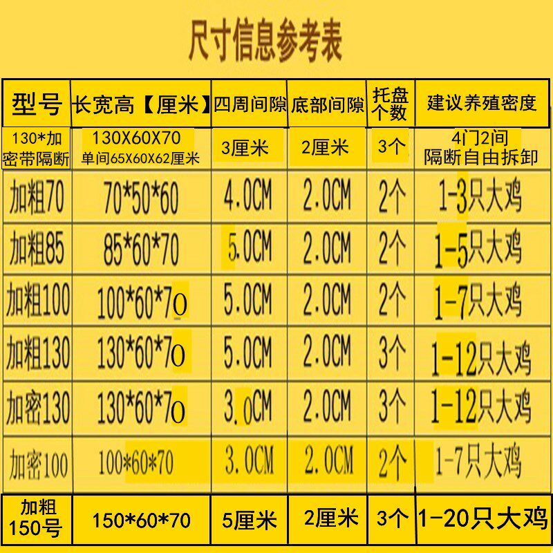 鸡笼子隔断兔笼粗加密鸽子笼养殖家用特大号猫笼自动清粪折叠鸡笼