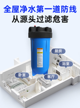 溢泰前置过滤器10寸大蓝瓶净水器大胖滤瓶全屋净水