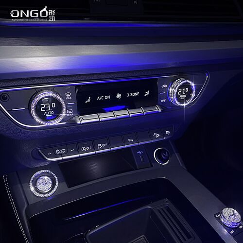 ONGO形动适用奥迪Q5L内饰水晶钻装饰方向盘车标镶钻改装车标贴