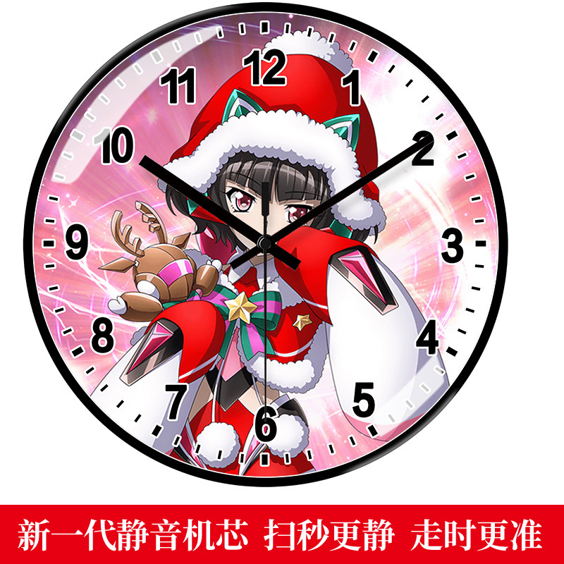 战姬绝唱挂钟动漫人物客厅卡通挂墙钟表儿童房时圆形超静音石英钟