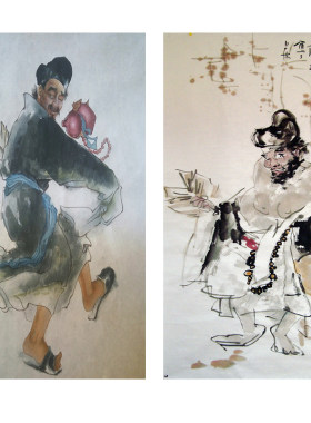 济公活佛济癫禅师醉童图聪耳图画像客厅书房挂画民宿走廊壁画布画