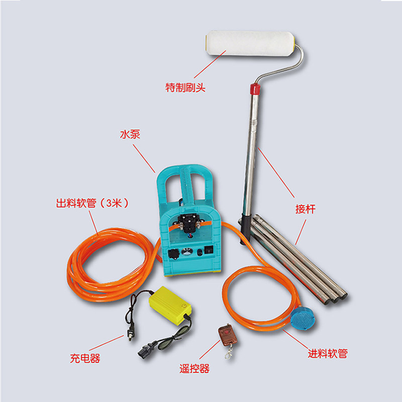 滚筒刷乳胶漆电动滚涂机伸缩杆基膜自动涂刷工具刷墙神器油漆涂料