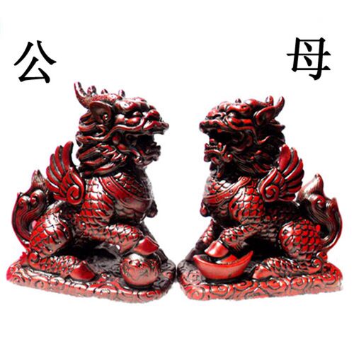 仿纯铜麒麟摆件招财一对镇宅铜质财富麒麟送子求子卧室工艺品摆设