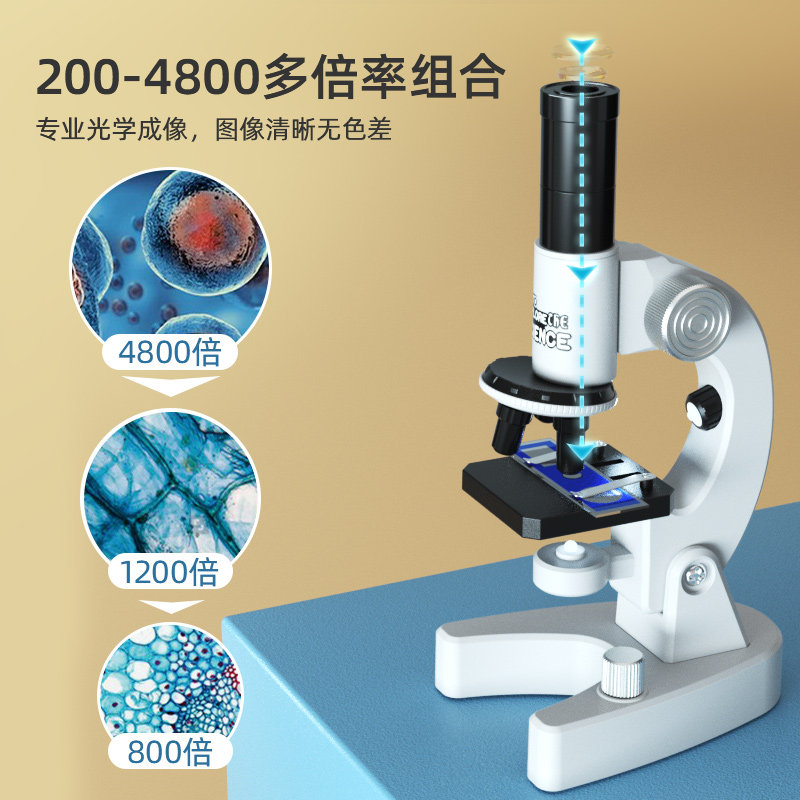 光学显微镜儿童科学实验中小学生级教学专用可看细菌电子80000倍