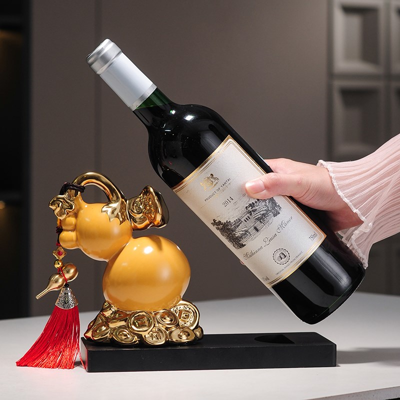 葫芦红酒架摆件家居创意客厅葡萄酒架中式餐边柜酒托酒柜装饰品