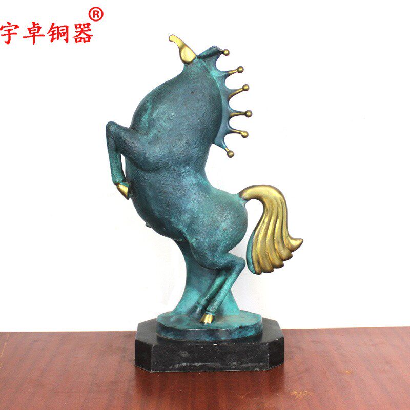 宇卓铜器 纯铜马欧式铜马欧式铜雕办公室黄铜马到成功摆件
