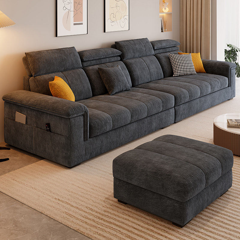 华意空间沙发客厅现代简约2025新款奶油风雪尼尔棉麻布艺小沙发可