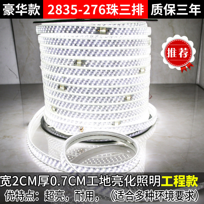 led灯带七彩变色跑马幻彩全彩灯户外防水三色220V吊顶线灯条100米