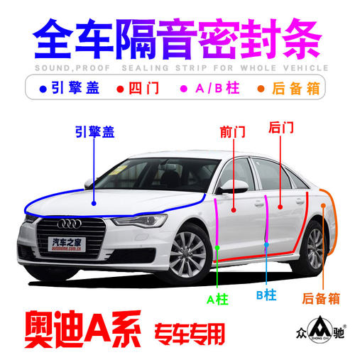 奥迪A1/A3/A4L/A5/A6L/A7/A8车门隔音密封条防尘降噪改装配件装饰