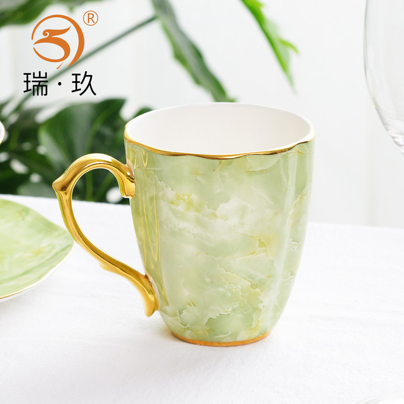 家用欧式水杯骨瓷杯马克杯牛奶杯大容量男女咖啡杯办公室喝水杯子