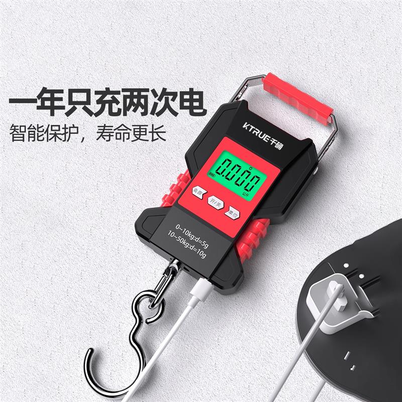 高精度防水手提电子秤精准便携式手拎随身小型称鱼器钩家用弹簧称