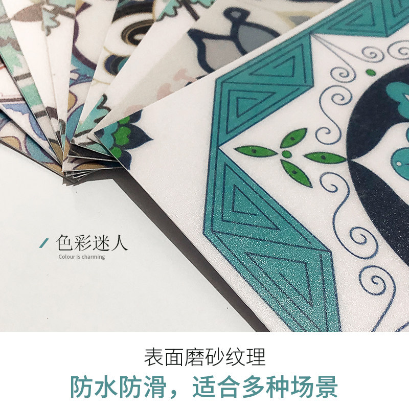 客厅厨房翻新地砖贴纸自粘墙面装饰贴画防水防滑欧式仿花瓷砖墙贴