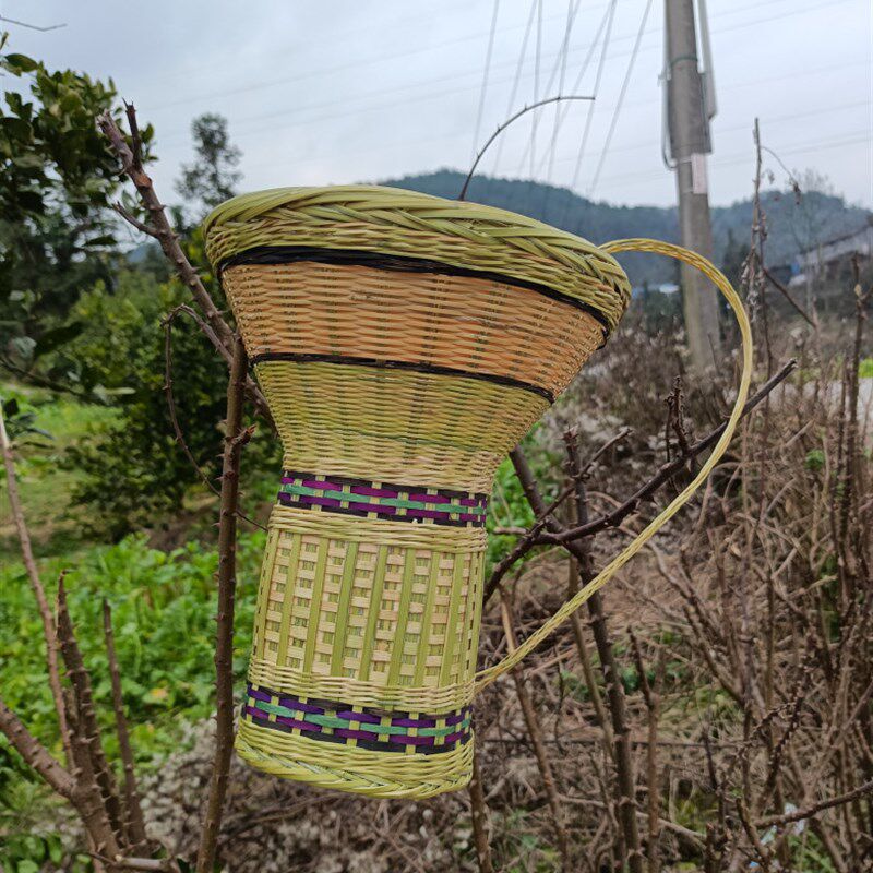 贵州竹编背篓 背篼手工精编儿童 背筐 小孩舞台道具 双肩背篓花蓝