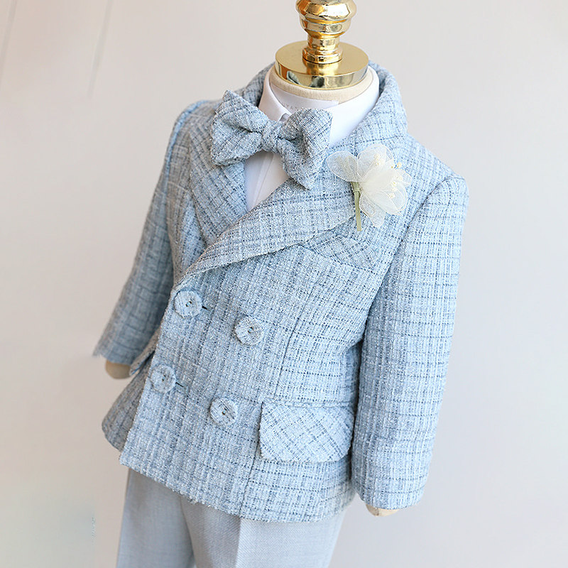 男童西装花童礼服儿童小西服英伦风男宝宝生日周岁演出服大童春款