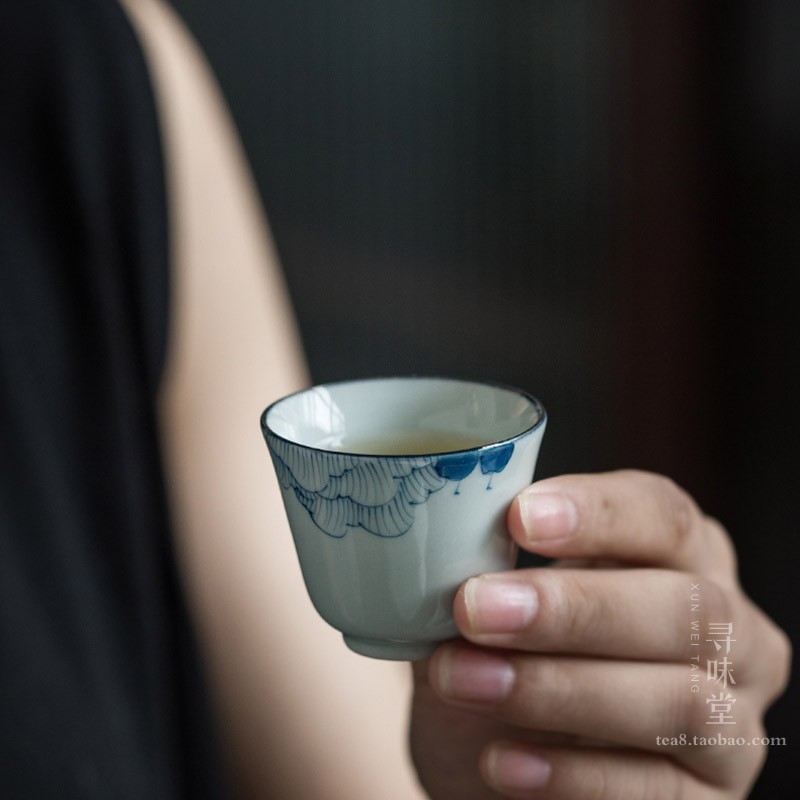 精致手绘青花瓷寻味堂小套家用干泡盘功夫茶具套装陶泥芙蓉花