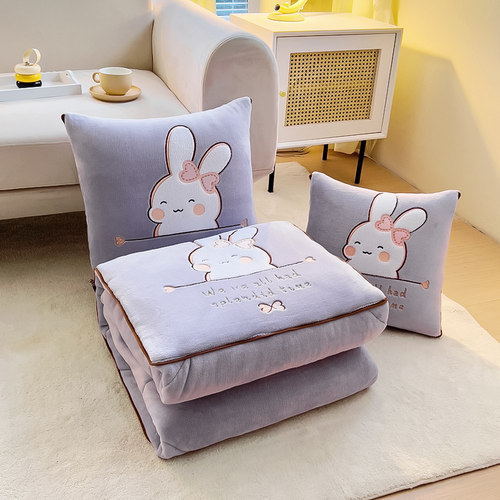 多功能抱枕被加厚二合一摺叠汽车载枕头被办公室午睡空调毯子靠枕