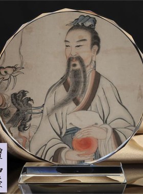 四大天师感天大帝神像许逊真君 许天师画像 水晶摆件工艺品创意