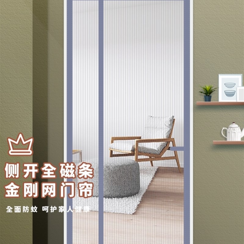 X入户门防蚊门帘侧开通风防蛟纱窗门帘金刚网进户门纱帘卧室通风