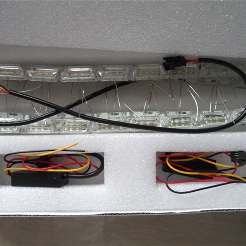 汽车水晶泪眼灯 LED导光日行灯 双色灯条眉灯 伸缩流光转向跑马灯