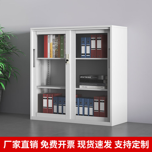 文件柜办公柜储物柜资料柜钢制铁皮柜矮柜移门柜对开门柜玻璃门柜