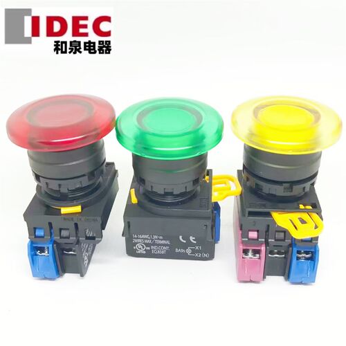 IDEC和泉YW1L-M4E10Q4G蘑菇头11Q4G  11Q0R 01Q4Y复位开关按钮M3G