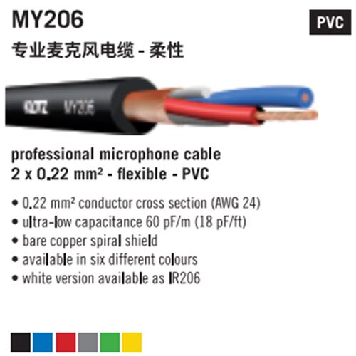 KLOTZ MY206SW 1卷100米 歌丝线材 两芯专业音频线话筒线麦克风