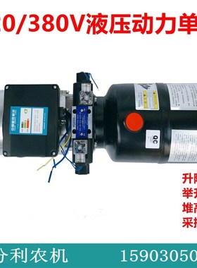12V24V48V60V220V380V液压动力单元单双向液压站电动举升液压泵
