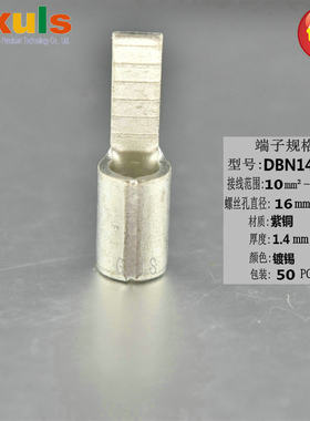 16平方空开端子DBN14-16紫铜片形裸接线端头电线接头50个线鼻子