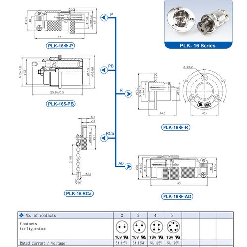PLk-16R+P,2,3,4,5PIN,锠钢PLT牌航空端子 通信设备金属连接器