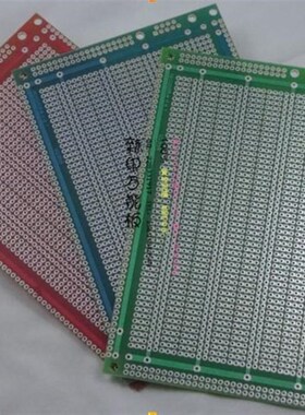 新印新款 10x15CM 单面镀锡三连孔 试验 万能板洞洞板 蓝色和红色